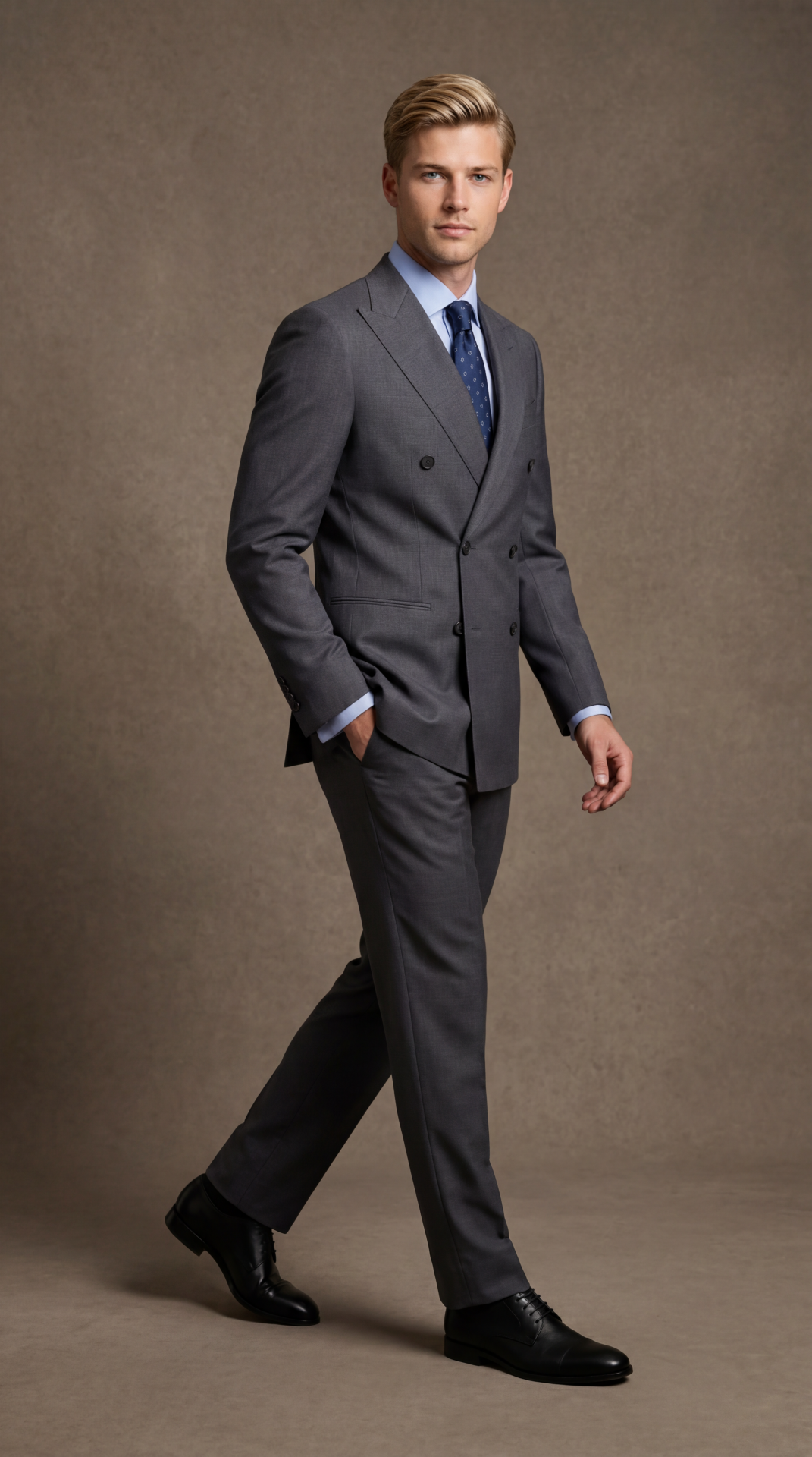 FÜME KRUVAZE TAKIM ELBİSE