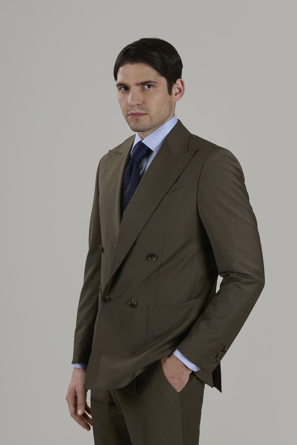 Yünsa Wool&Lycra Double-breasted Suit