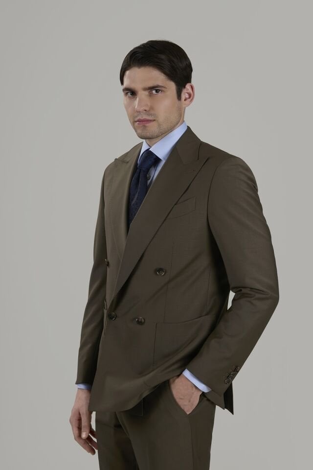 Yünsa Wool&Lycra Double-breasted Suit