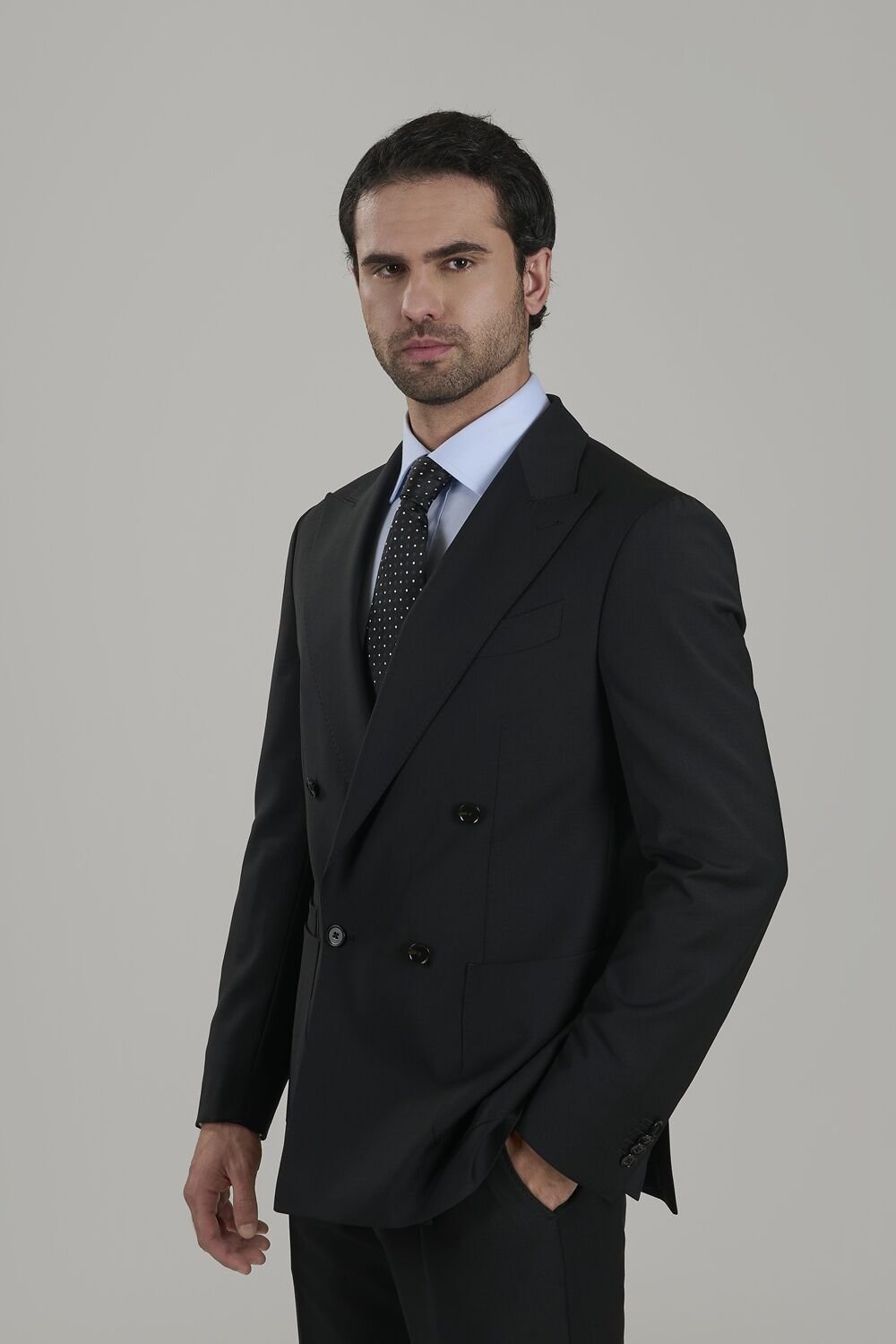 Yünsa Wool&Lycra Double-breasted Suit