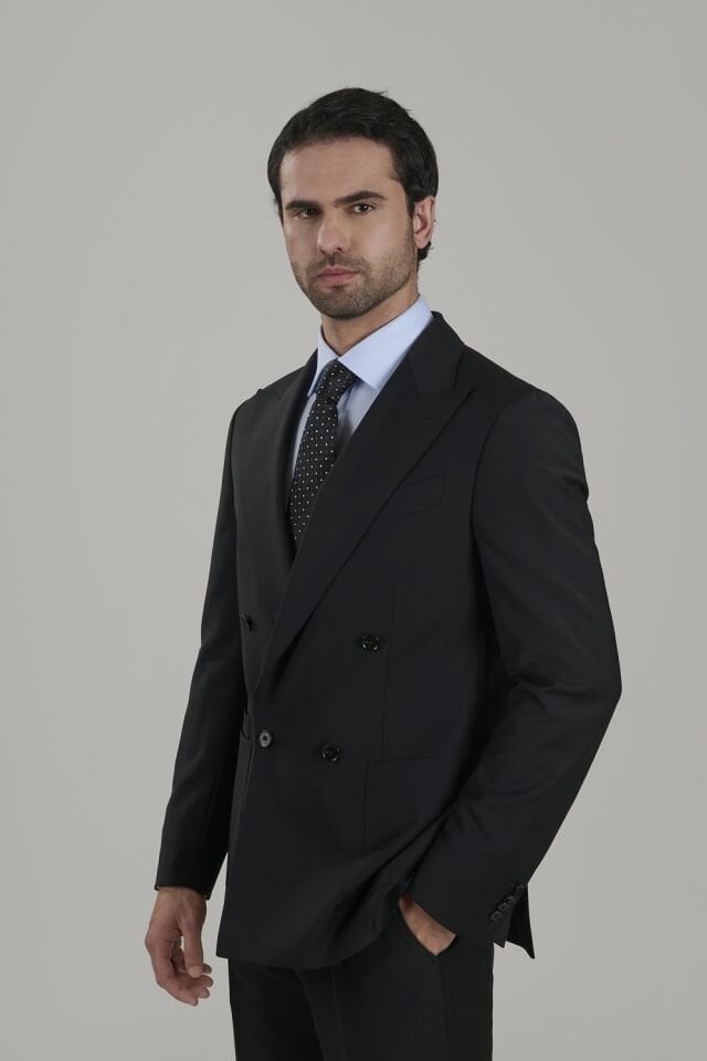 Yünsa Wool&Lycra Double-breasted Suit