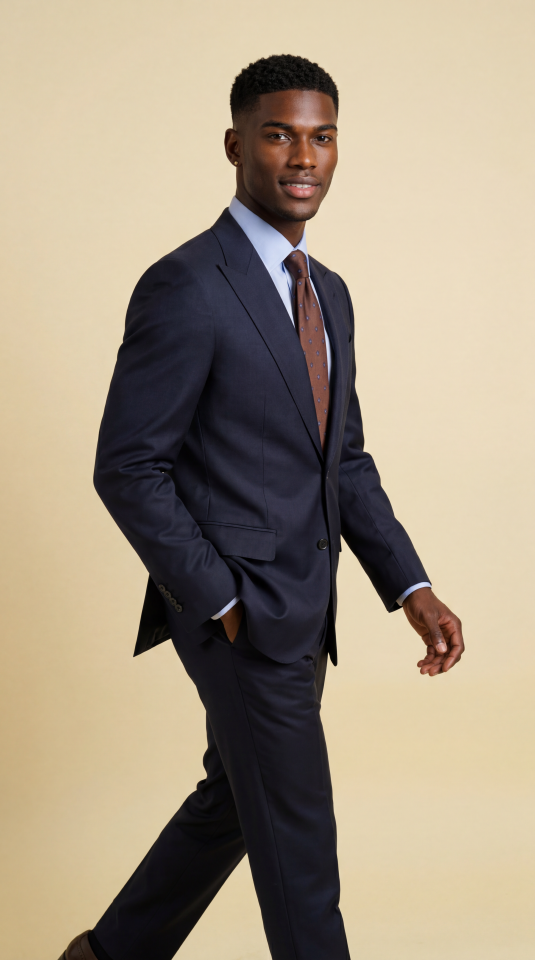 BROADWAY SİVRİ YAKA LACİVERT TAKIM ELBİSE