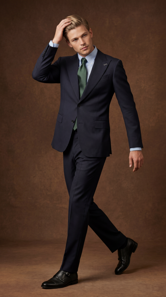 CERRUTI SİVRİ YAKA HALF CANVAS LACİVERT TAKIM ELBİSE