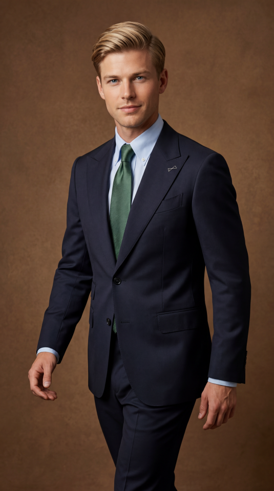 CERRUTI SİVRİ YAKA HALF CANVAS LACİVERT TAKIM ELBİSE