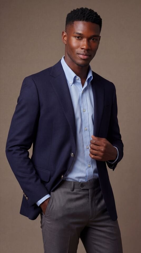 VITALE BARBERIS LACİVERT YÜN CEKET