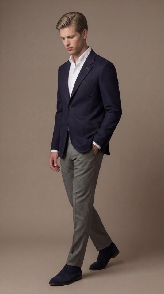 ERMENEGILDO ZEGNA YÜN KAŞMİR LACİVERT BLAZER