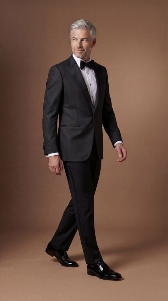 TESSUTI PIEMONTESI SİVRİ YAKA GRİ SMOKİN