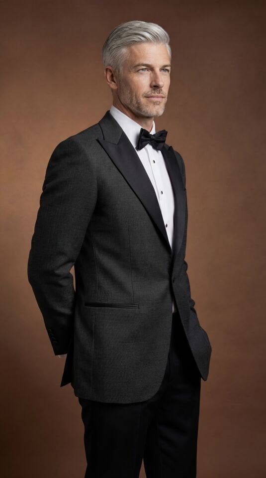 TESSUTI PIEMONTESI SİVRİ YAKA GRİ SMOKİN