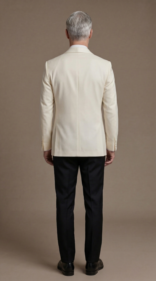 ŞAL YAKA DÖRT DÜĞMELİ KRUVAZE EKRU SMOKİN