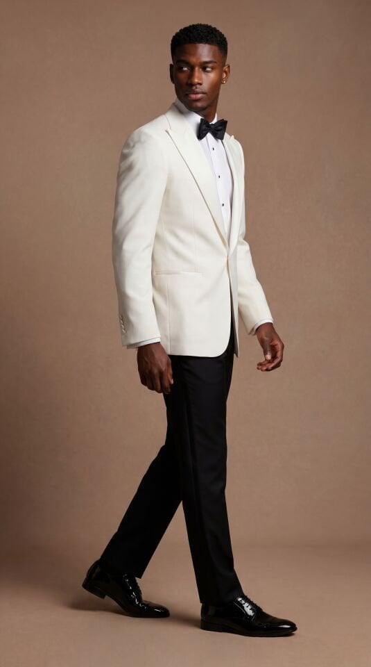 SİVRİ YAKA EKRU SMOKİN