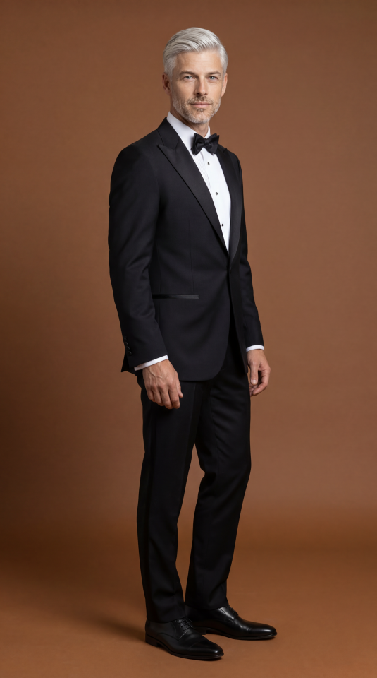 BRUNELLO SİVRİ YAKA SİYAH SMOKİN