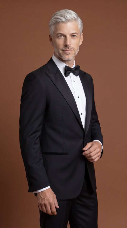 BRUNELLO SİVRİ YAKA SİYAH SMOKİN