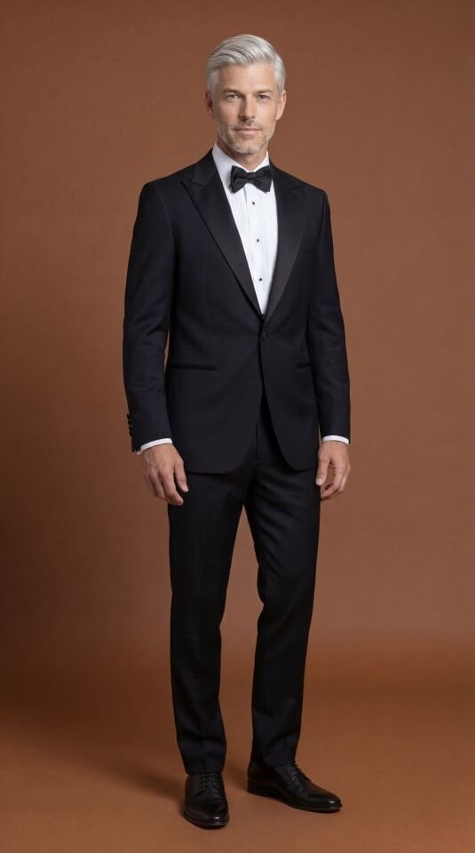 BRUNELLO SİVRİ YAKA SİYAH SMOKİN