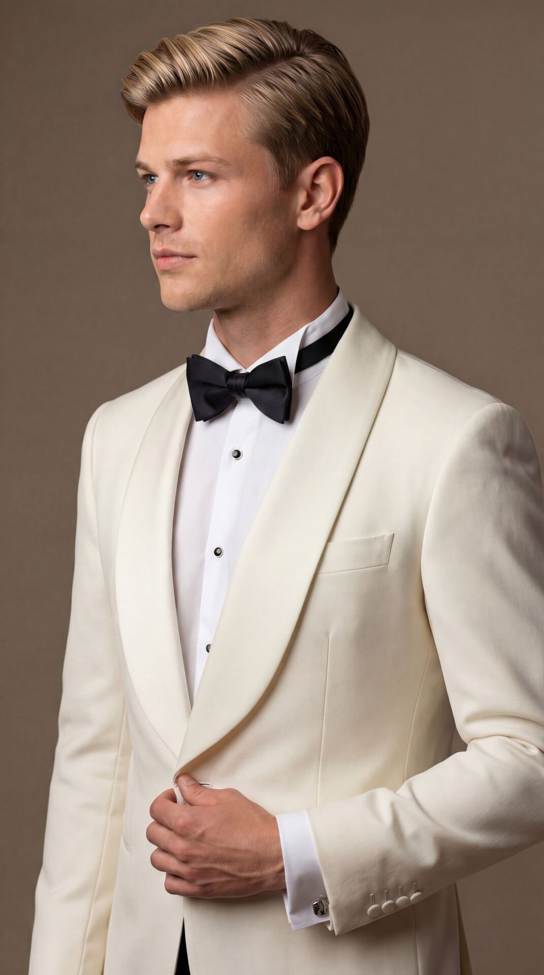 ŞAL YAKA EKRU SMOKİN