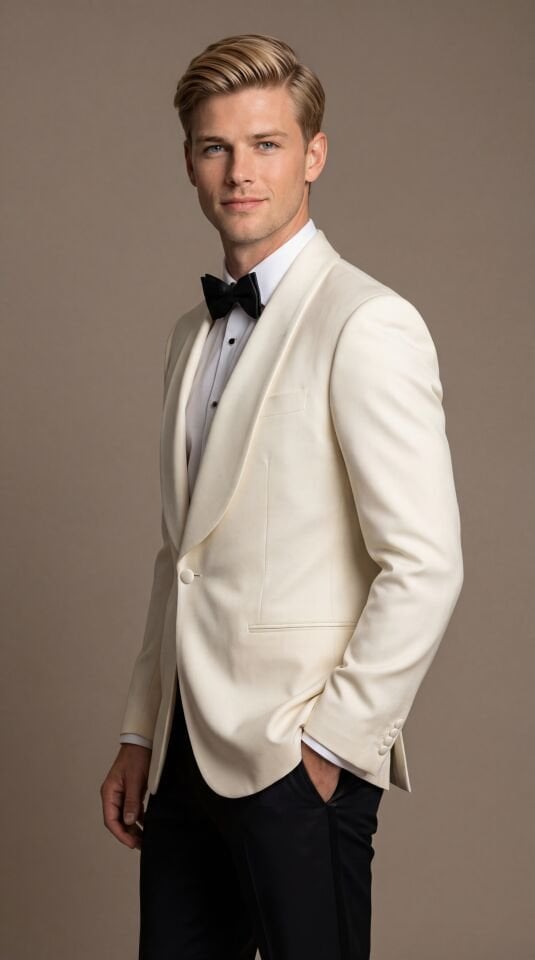 ŞAL YAKA EKRU SMOKİN