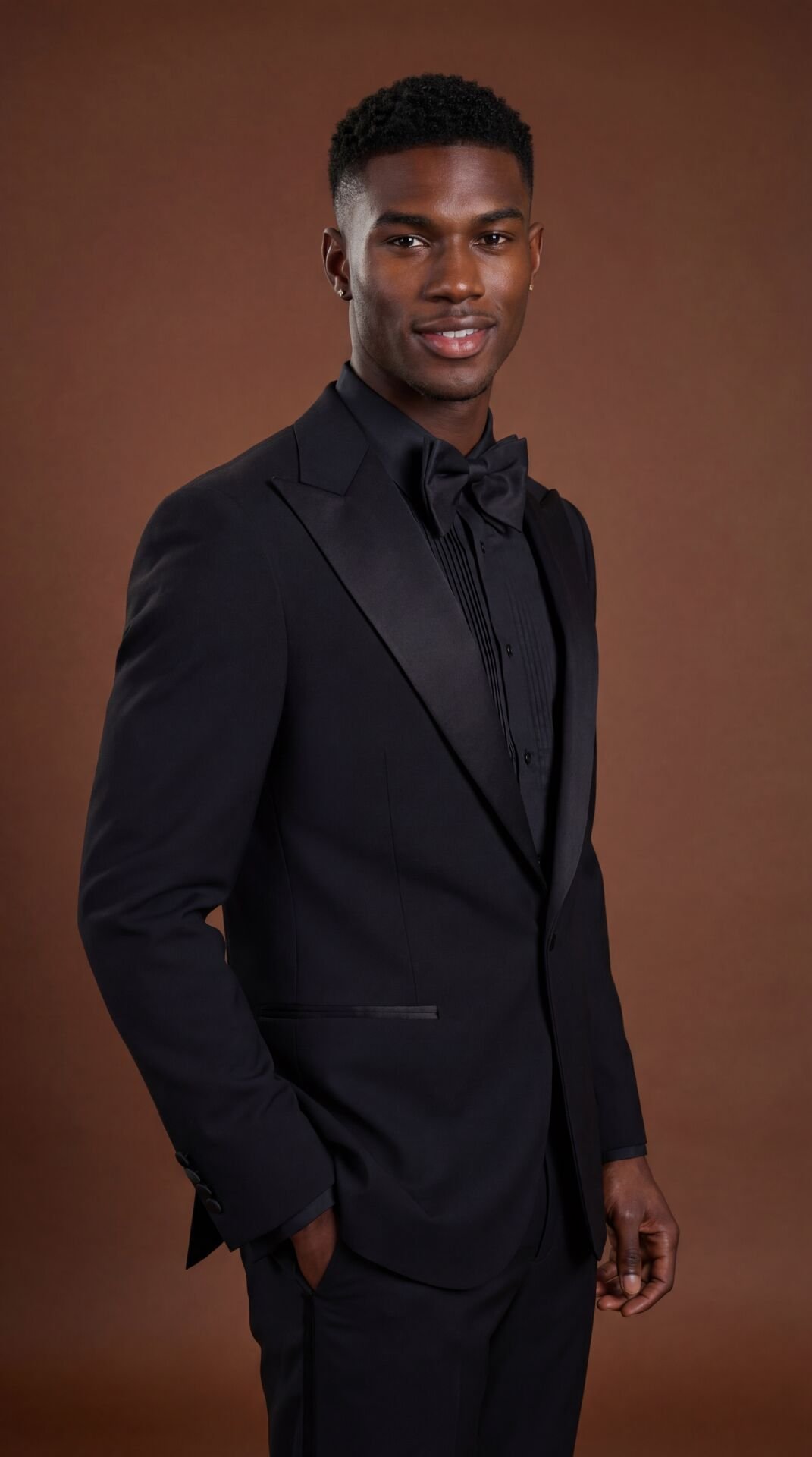 TESSUTI PIEMONTESI SİVRİ YAKA SİYAH SMOKİN