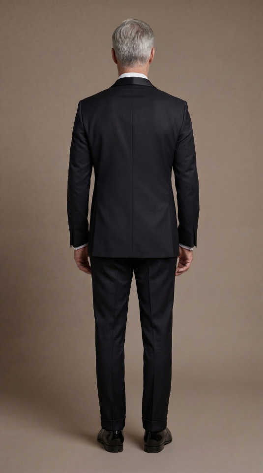 ŞAL YAKA GOLD DÜĞME SİYAH SMOKİN