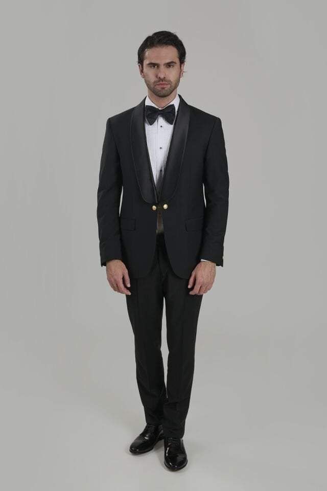 Shawl Lapel, Gold buttoned Tuxedo