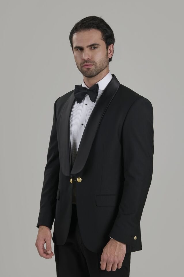 Shawl Lapel, Gold buttoned Tuxedo