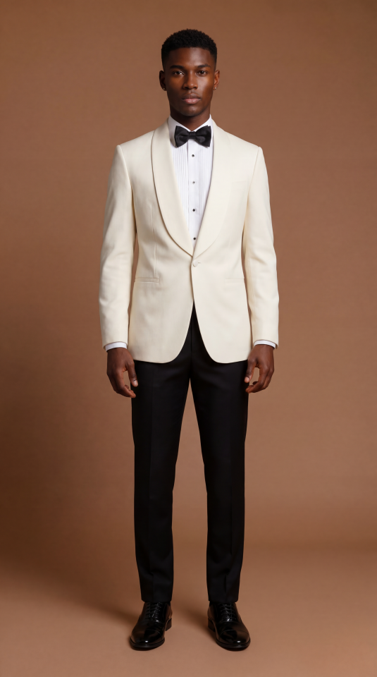 ŞAL YAKA KREM SMOKİN