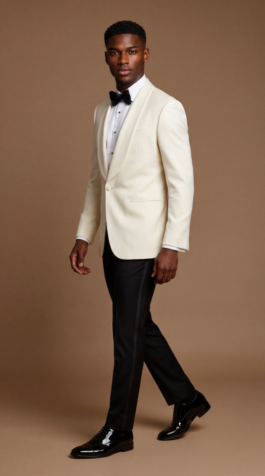 ŞAL YAKA KREM SMOKİN