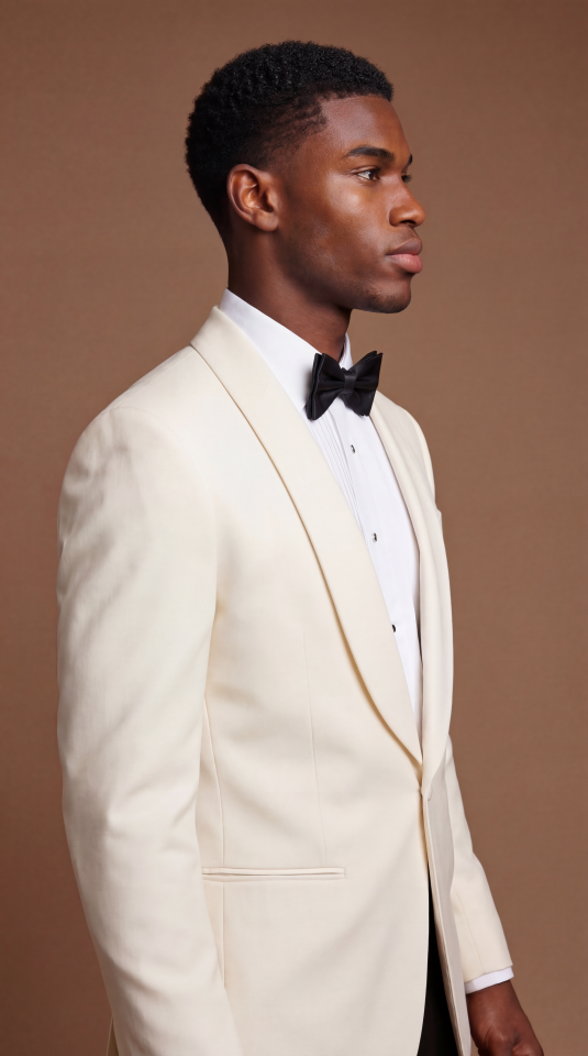 ŞAL YAKA KREM SMOKİN