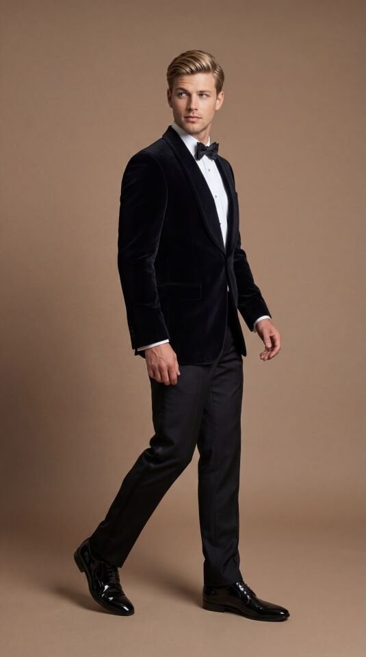 KADİFE ŞAL YAKA SİYAH SMOKİN