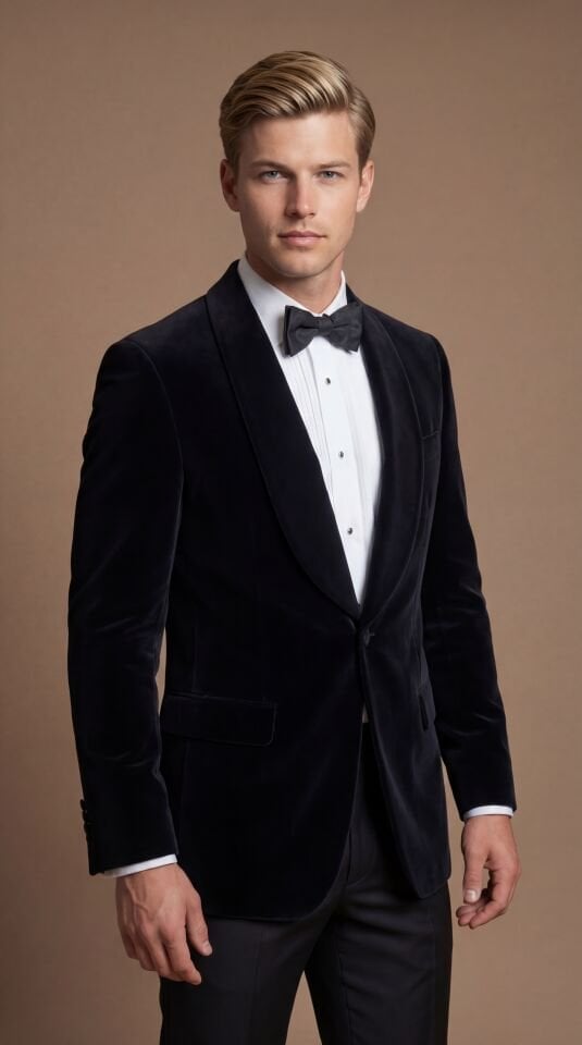 KADİFE ŞAL YAKA SİYAH SMOKİN