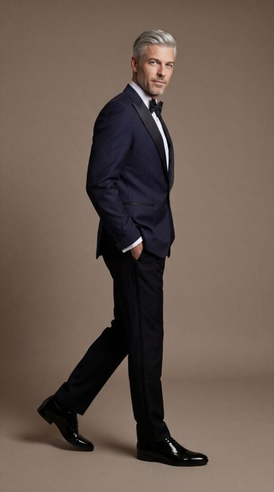 TESSUTI PIEMONTESI SİVRİ YAKA LACİVERT SMOKİN