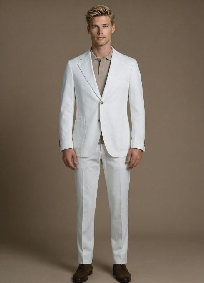 BEYAZ KOTON TAKIM ELBİSE