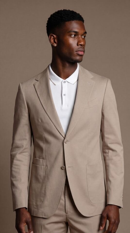 AÇIK KAHVE KOTON TAKIM ELBİSE