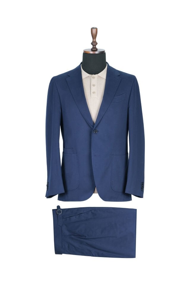 Dark Blue Cotton Suit