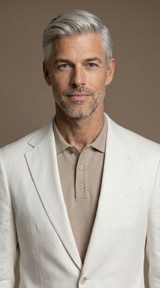 KIRIK BEYAZ KOTON TAKIM ELBİSE