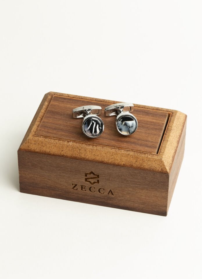 Nacre Stone Silver Wrist Pin- Sedef Taşlı Kol Düğmesi