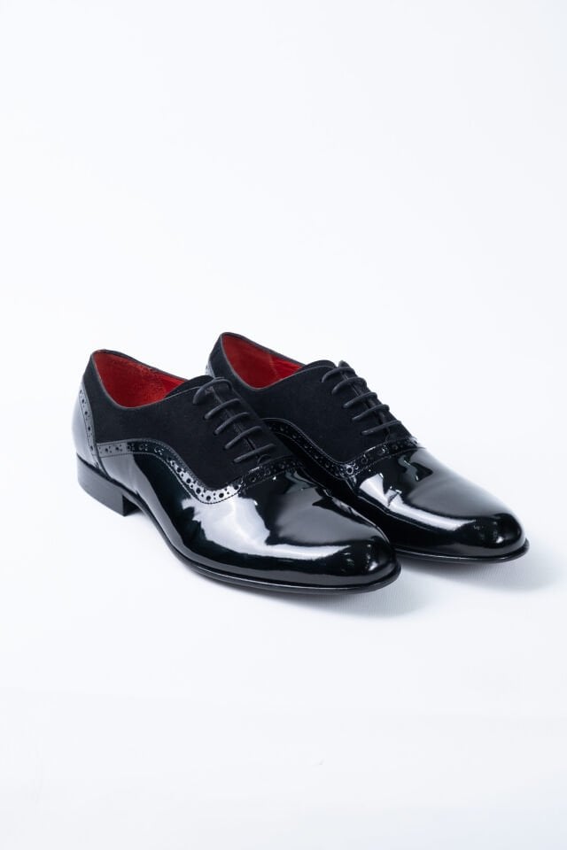 Lace Up Patent Leather Black Shoes- Bağcıklı Siyah Rugan